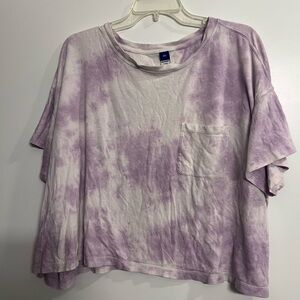 Purple & White Old Navy Crop Tshirt